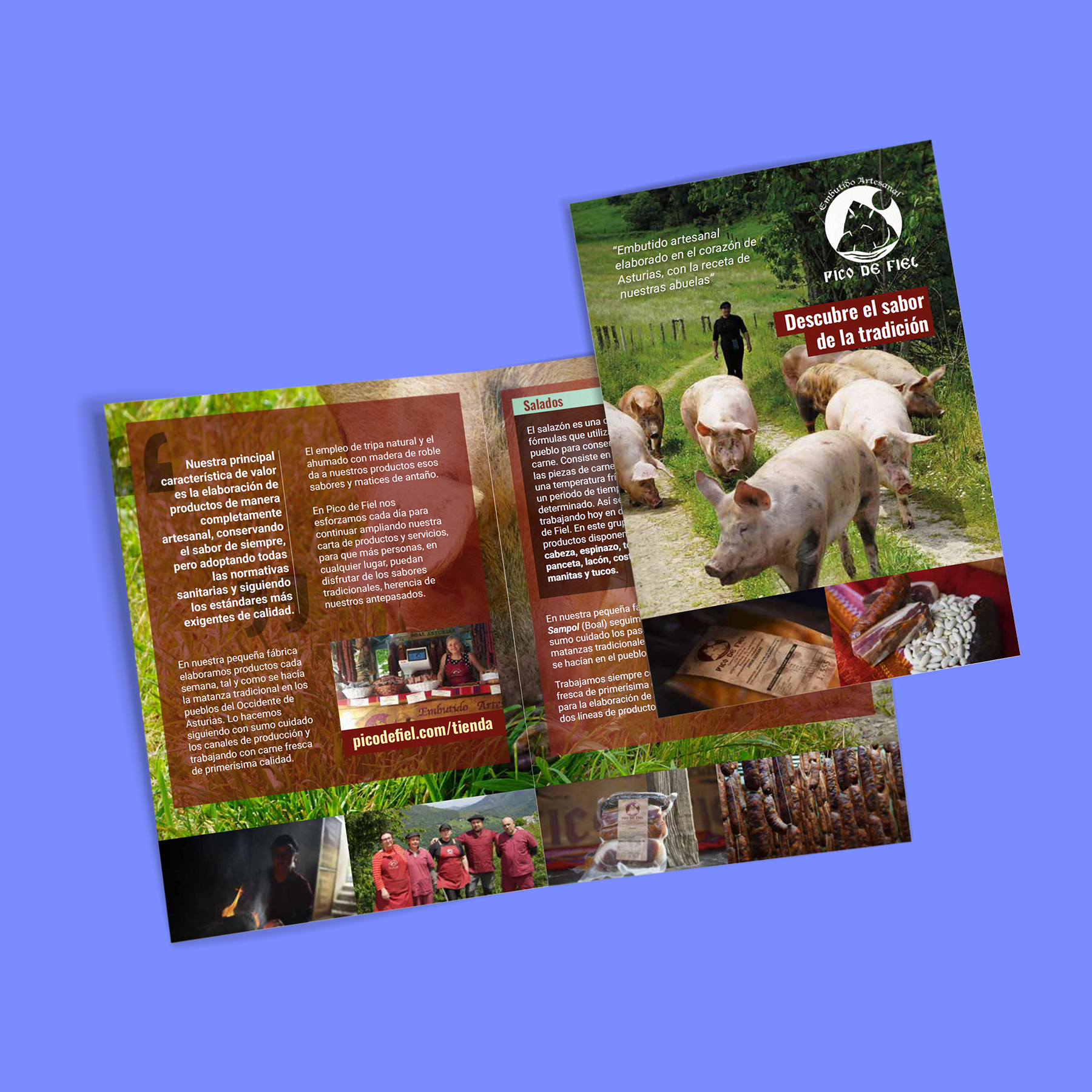 Pico de fiel diseño gráfico editorial díptico | Melodijopérez agencia de comunicación rural en Asturias